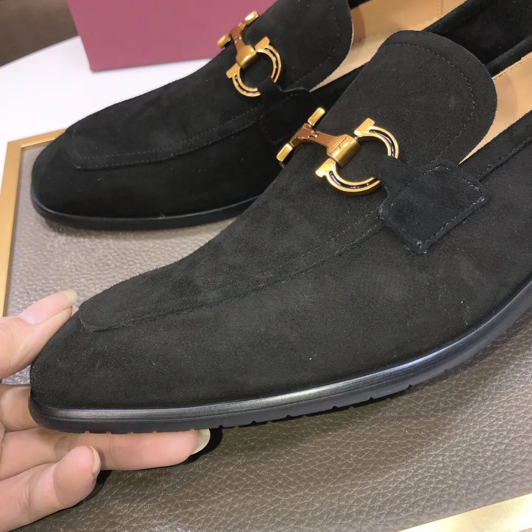 Men's shoes 💰500💰 [Ferragamo/Ferragamo] The latest model in the counter. Original imported high-quality cowhide with open sides + imported 🐂 water-dyed cowhide lining + original luxury metal buckle + original combination outsole. Comparison without pressure 38--45 (45 is custom-made and cannot be returned or exchanged)